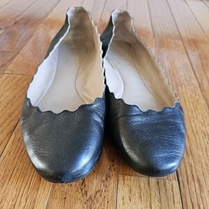 Chloé Lauren Ballerina! Elegant Black Leather Women's Flats